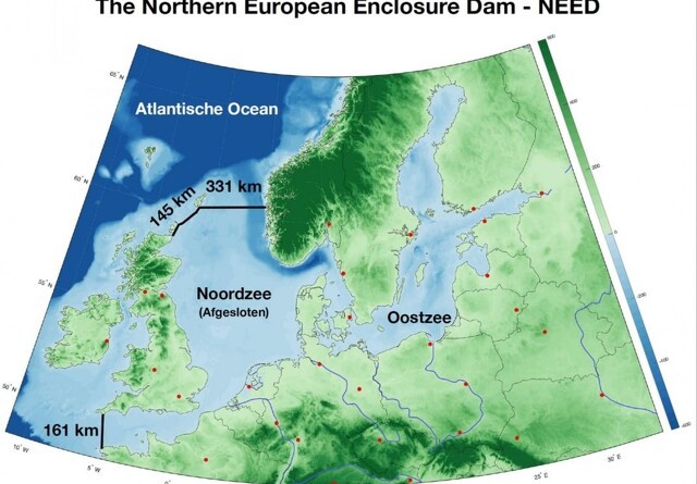 Hollandsk forslag: Indkreds Nordsøen med 637 kilometer dæmning
