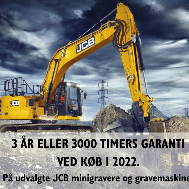 Udvidet 3 års garanti på minigraver og gravemaskiner fra JCB